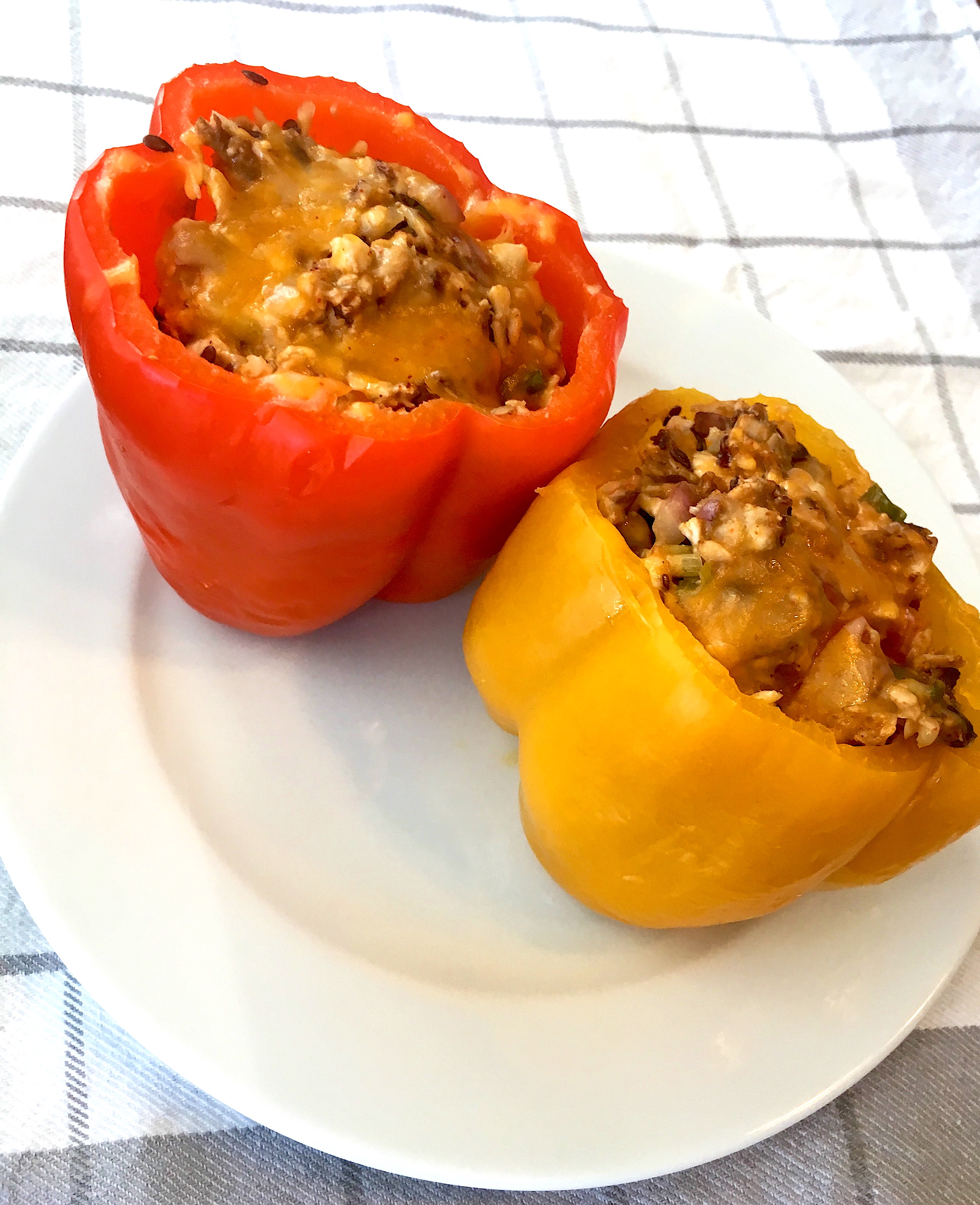 Slow Cooker Cauliflower Stuffed Peppers - The Kansas City Dietitian